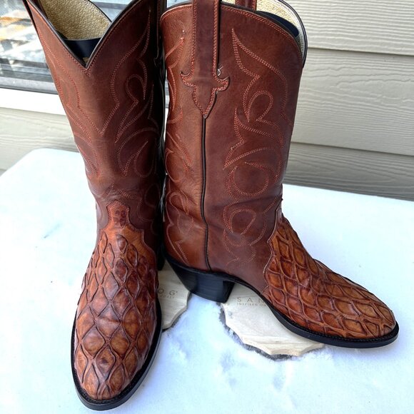 Late David Espinoza High-End Rare African Alligator Cowboy Boots 10.5D main image 10